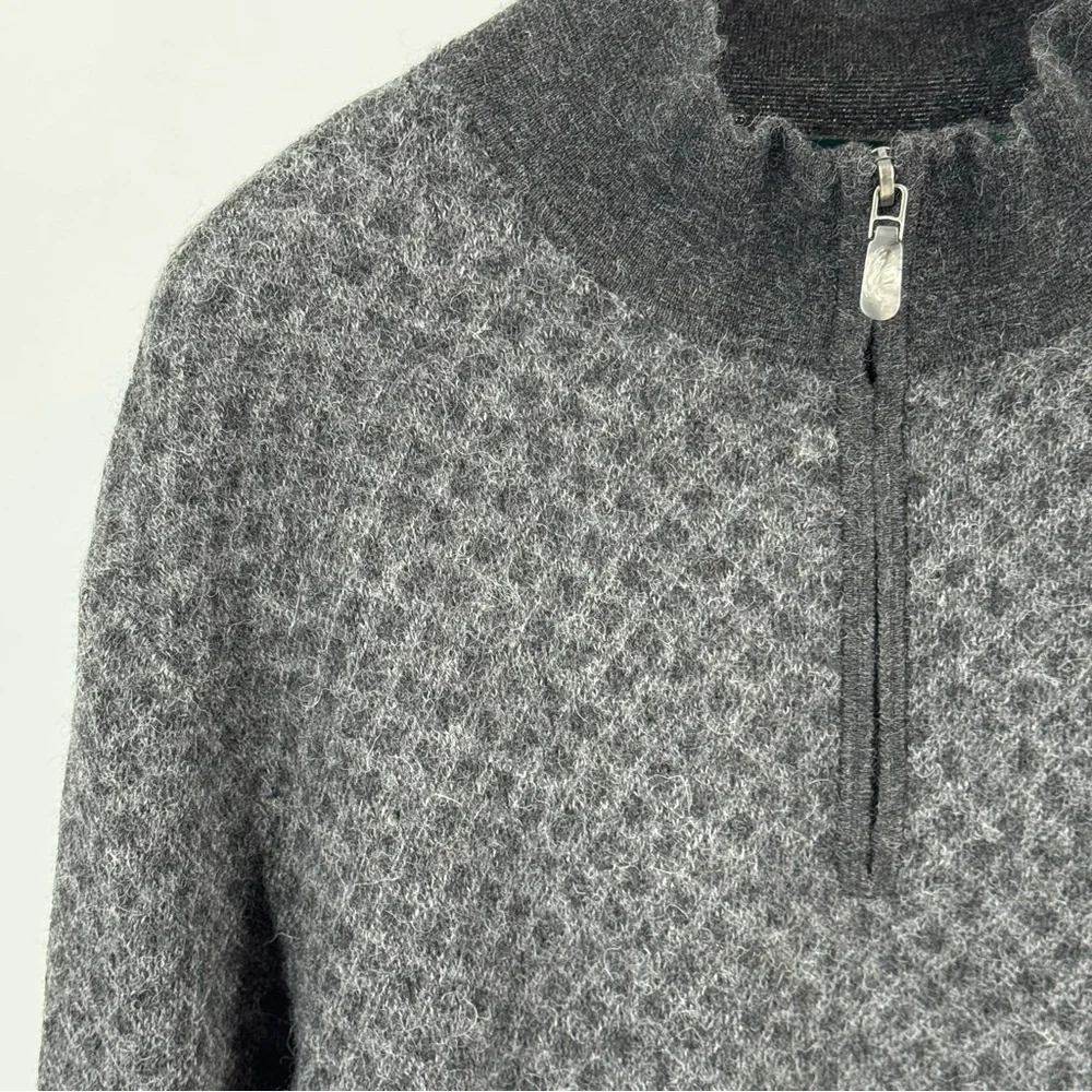 Bobby Jones Men’s Baby Alpaca Gray Quarter Zip Sweater Size XL